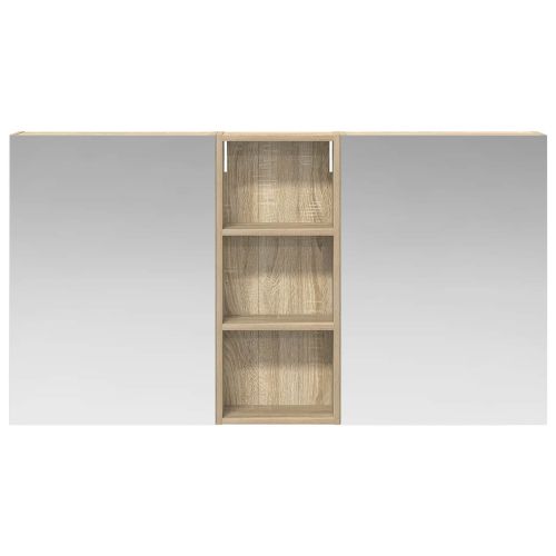 Комплект шкафове за баня с рафт 3 pcs 130 x 14,5 x 70 см