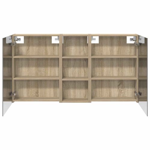 Комплект шкафове за баня с рафт 3 pcs 130 x 14,5 x 70 см