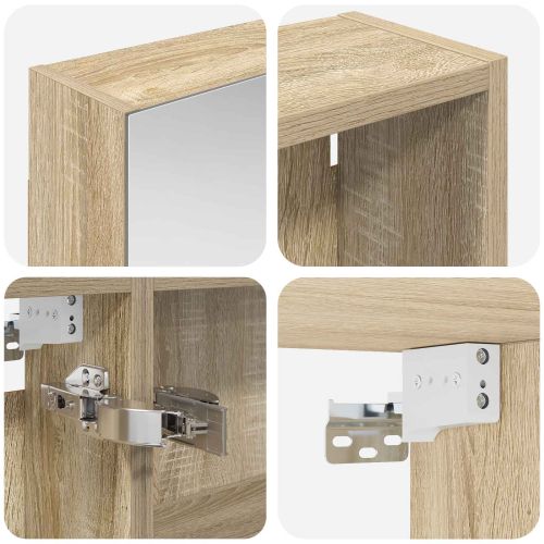 Комплект шкафове за баня с рафт 3 pcs 130 x 14,5 x 70 см