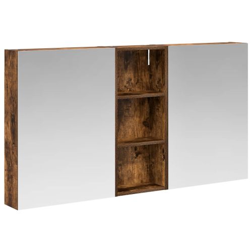 Комплект шкафове за баня с рафт 3 pcs 130 x 14,5 x 70 см