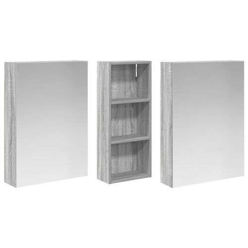 Комплект шкафове за баня с рафт 3 pcs 130 x 14,5 x 70 см