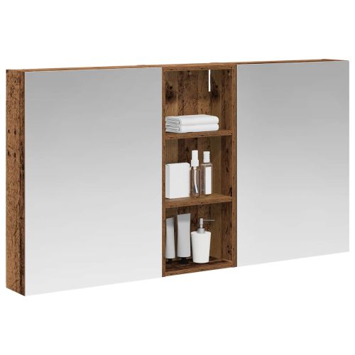 Комплект шкафове за баня с рафт 3 pcs 130 x 14,5 x 70 см