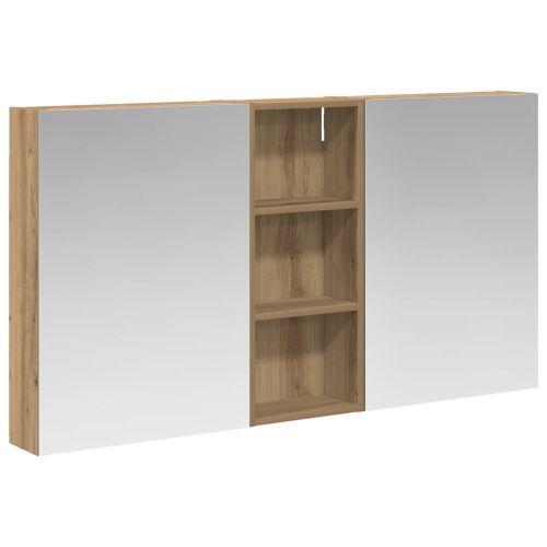 Комплект шкафове за баня с рафт 3 pcs 130 x 14,5 x 70 см