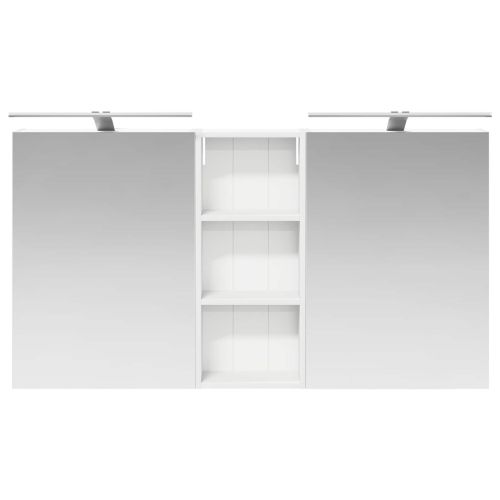 Комплект шкафове за баня с рафт 3 pcs 130 x 14,5 x 70 см