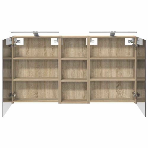 Комплект шкафове за баня с рафт 3 pcs 130 x 14,5 x 70 см