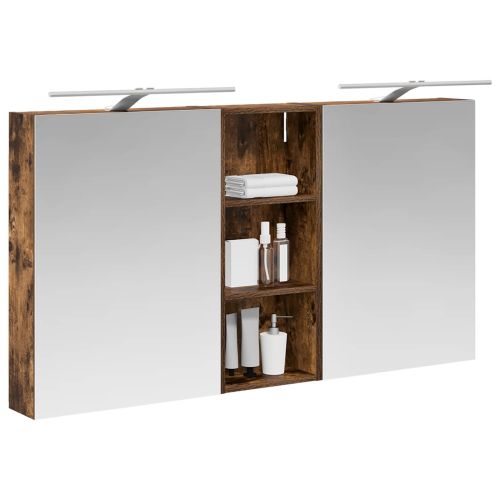 Комплект шкафове за баня с рафт 3 pcs 130 x 14,5 x 70 см