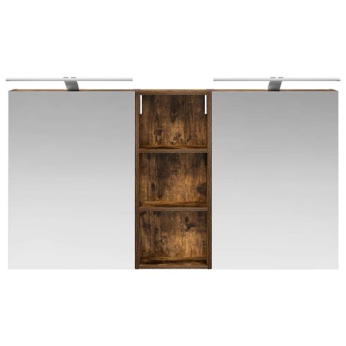 Комплект шкафове за баня с рафт 3 pcs 130 x 14,5 x 70 см