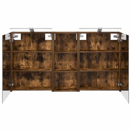 Комплект шкафове за баня с рафт 3 pcs 130 x 14,5 x 70 см