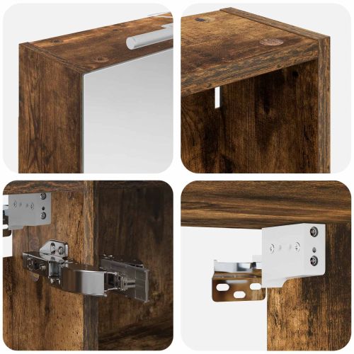 Комплект шкафове за баня с рафт 3 pcs 130 x 14,5 x 70 см