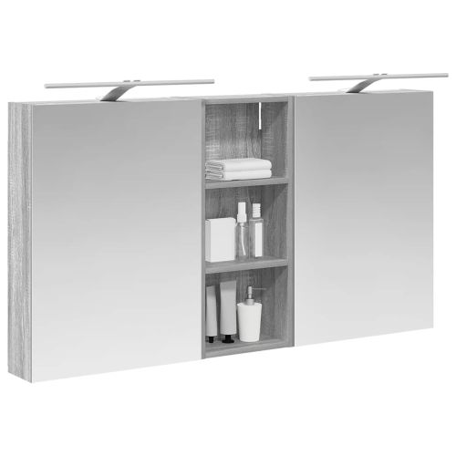 Комплект шкафове за баня с рафт 3 pcs 130 x 14,5 x 70 см