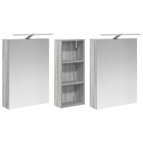 Комплект шкафове за баня с рафт 3 pcs 130 x 14,5 x 70 см