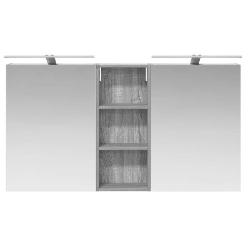 Комплект шкафове за баня с рафт 3 pcs 130 x 14,5 x 70 см