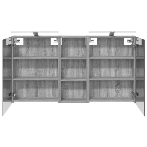 Комплект шкафове за баня с рафт 3 pcs 130 x 14,5 x 70 см