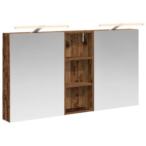 Комплект шкафове за баня с рафт 3 pcs 130 x 14,5 x 70 см