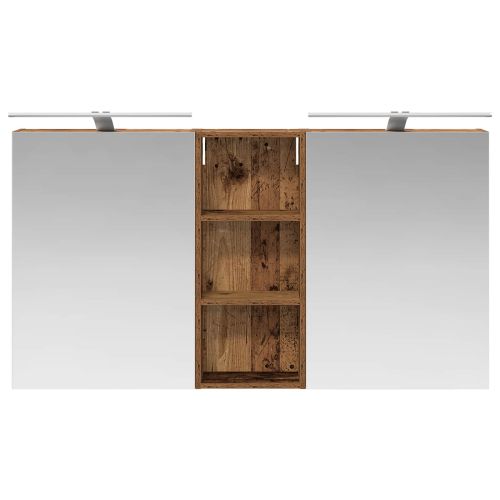 Комплект шкафове за баня с рафт 3 pcs 130 x 14,5 x 70 см