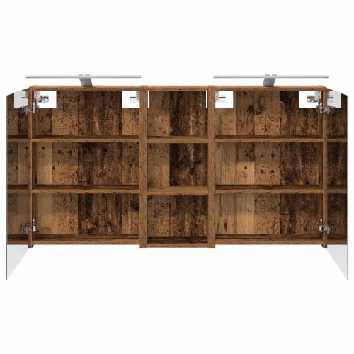 Комплект шкафове за баня с рафт 3 pcs 130 x 14,5 x 70 см