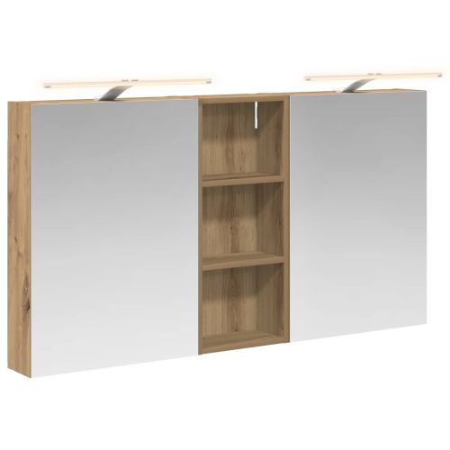 Комплект шкафове за баня с рафт 3 pcs 130 x 14,5 x 70 см