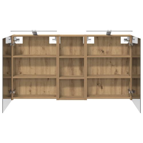 Комплект шкафове за баня с рафт 3 pcs 130 x 14,5 x 70 см