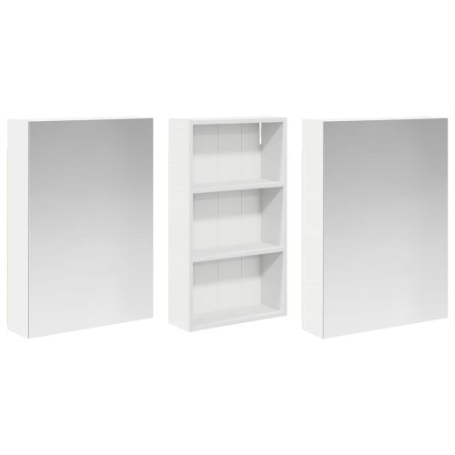 Комплект шкафове за баня с рафт 3 pcs 140 x 14,5 x 70 см