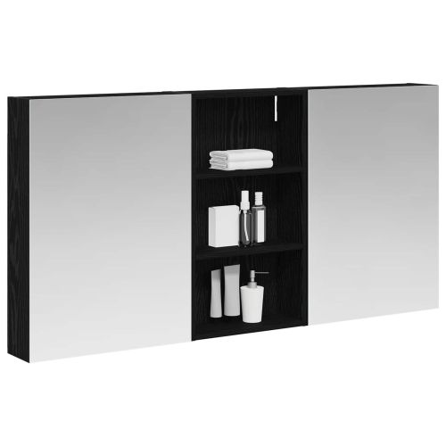 Комплект шкафове за баня с рафт 3 pcs 140 x 14,5 x 70 см