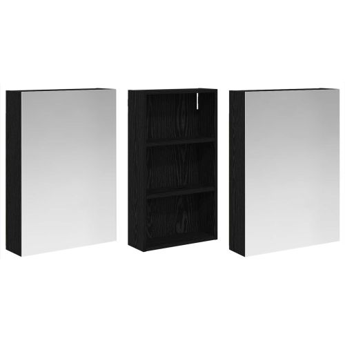 Комплект шкафове за баня с рафт 3 pcs 140 x 14,5 x 70 см