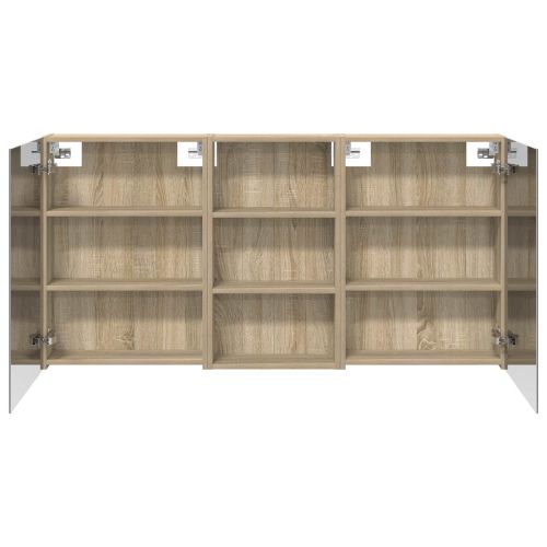 Комплект шкафове за баня с рафт 3 pcs 140 x 14,5 x 70 см