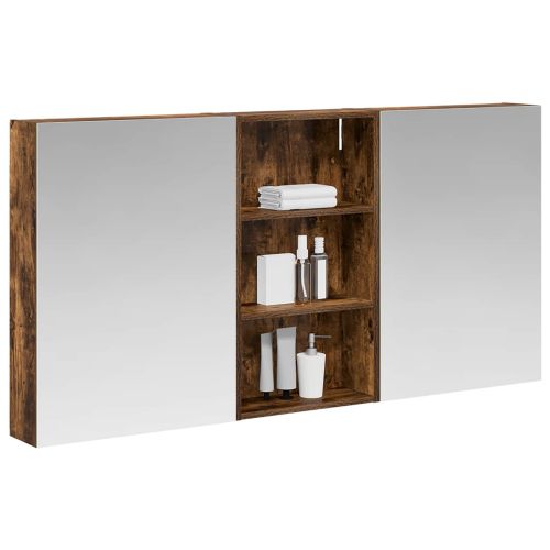 Комплект шкафове за баня с рафт 3 pcs 140 x 14,5 x 70 см