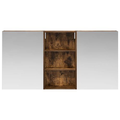 Комплект шкафове за баня с рафт 3 pcs 140 x 14,5 x 70 см