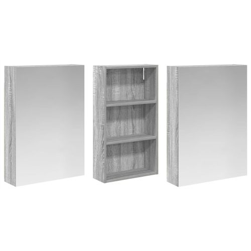 Комплект шкафове за баня с рафт 3 pcs 140 x 14,5 x 70 см