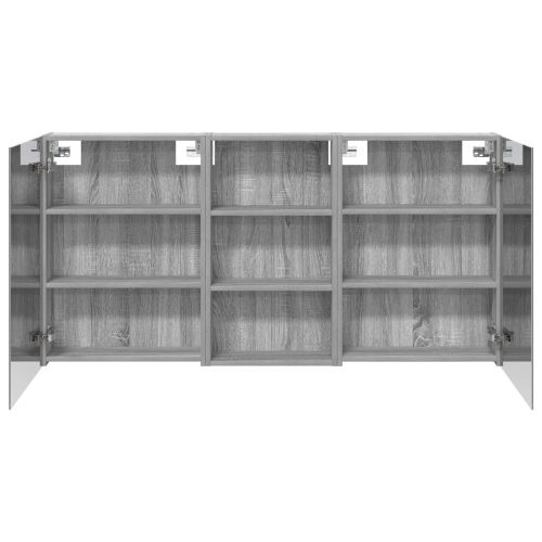 Комплект шкафове за баня с рафт 3 pcs 140 x 14,5 x 70 см