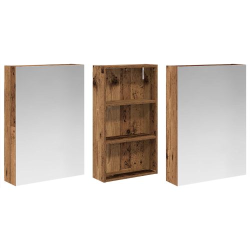 Комплект шкафове за баня с рафт 3 pcs 140 x 14,5 x 70 см