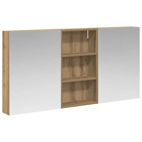 Комплект шкафове за баня с рафт 3 pcs 140 x 14,5 x 70 см