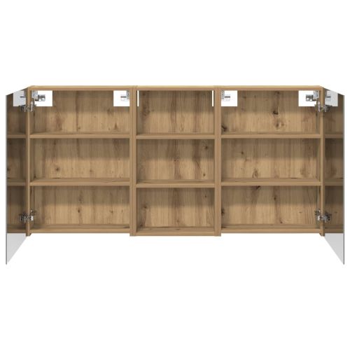 Комплект шкафове за баня с рафт 3 pcs 140 x 14,5 x 70 см