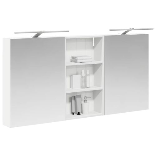 Комплект шкафове за баня с рафт 3 pcs 140 x 14,5 x 70 см