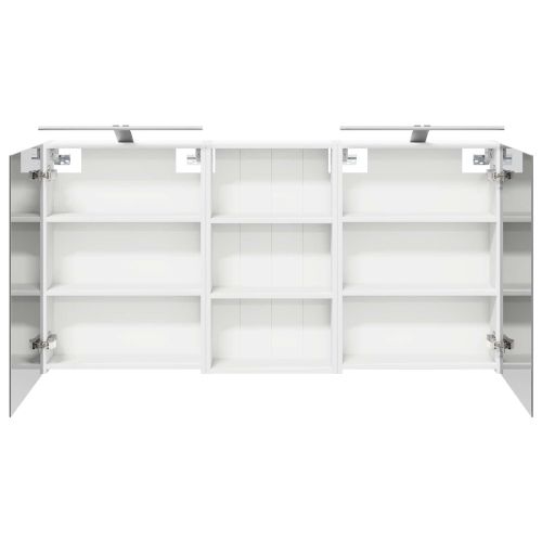 Комплект шкафове за баня с рафт 3 pcs 140 x 14,5 x 70 см