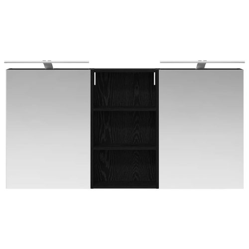 Комплект шкафове за баня с рафт 3 pcs 140 x 14,5 x 70 см