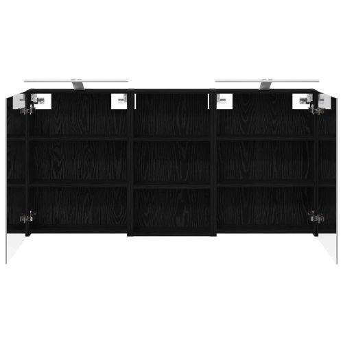 Комплект шкафове за баня с рафт 3 pcs 140 x 14,5 x 70 см