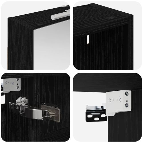 Комплект шкафове за баня с рафт 3 pcs 140 x 14,5 x 70 см