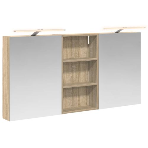 Комплект шкафове за баня с рафт 3 pcs 140 x 14,5 x 70 см