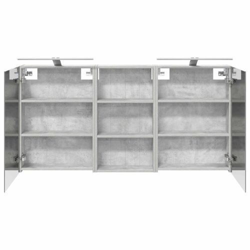 Комплект шкафове за баня с рафт 3 pcs 140 x 14,5 x 70 см