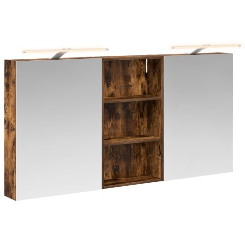 Комплект шкафове за баня с рафт 3 pcs 140 x 14,5 x 70 см