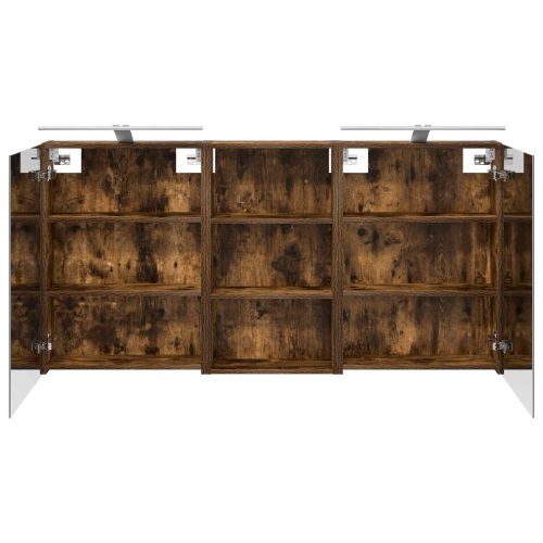 Комплект шкафове за баня с рафт 3 pcs 140 x 14,5 x 70 см