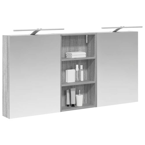 Комплект шкафове за баня с рафт 3 pcs 140 x 14,5 x 70 см