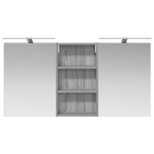 Комплект шкафове за баня с рафт 3 pcs 140 x 14,5 x 70 см