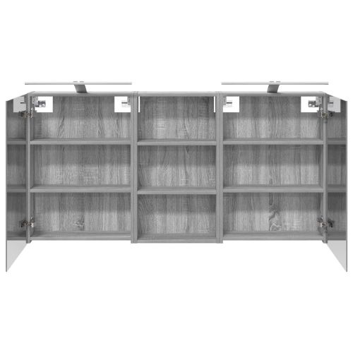 Комплект шкафове за баня с рафт 3 pcs 140 x 14,5 x 70 см