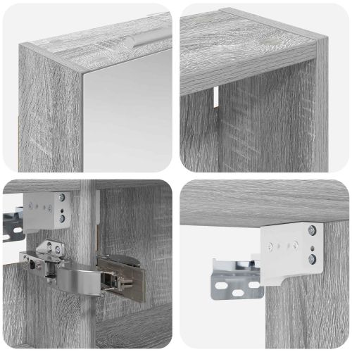 Комплект шкафове за баня с рафт 3 pcs 140 x 14,5 x 70 см