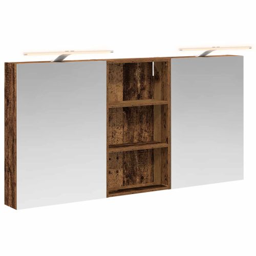 Комплект шкафове за баня с рафт 3 pcs 140 x 14,5 x 70 см