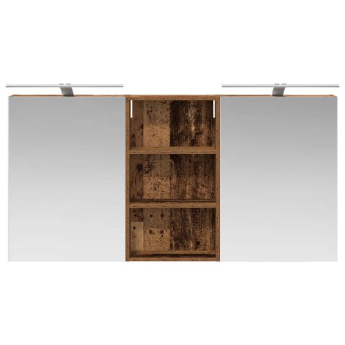 Комплект шкафове за баня с рафт 3 pcs 140 x 14,5 x 70 см