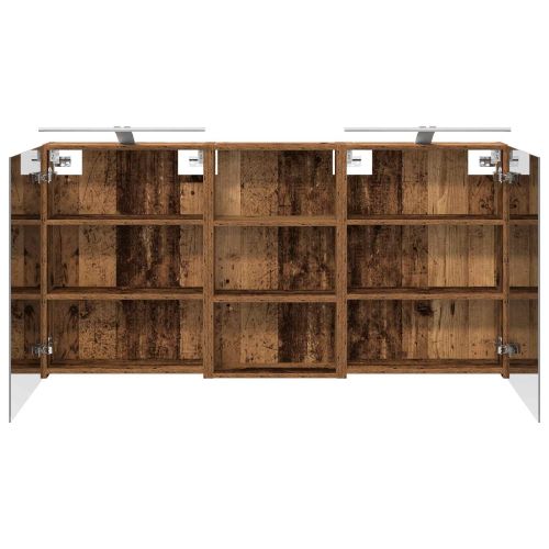 Комплект шкафове за баня с рафт 3 pcs 140 x 14,5 x 70 см