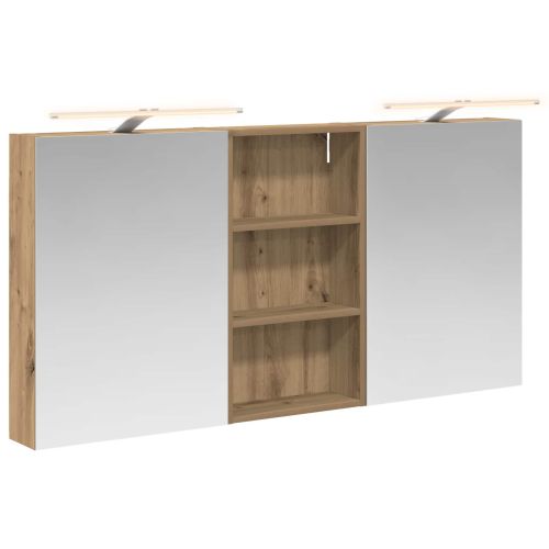 Комплект шкафове за баня с рафт 3 pcs 140 x 14,5 x 70 см